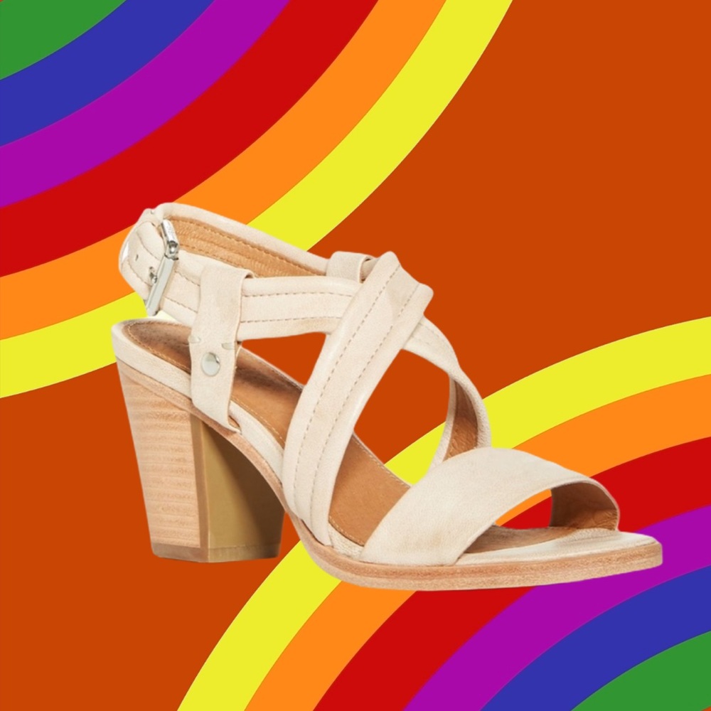 Frye Dani Crisscross Slingback Block-Heel Sandals